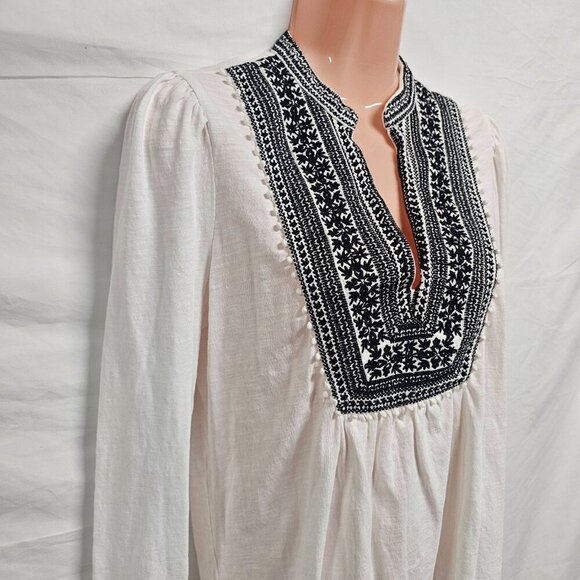 Boden Casual Boho Embroidered Top Blouse Shirt Women Size 10 White Cotton - Picture 3 of 13